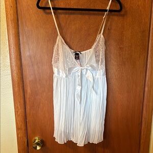 Victoria's Secret White Chemise with Lace and Spaghetti Straps